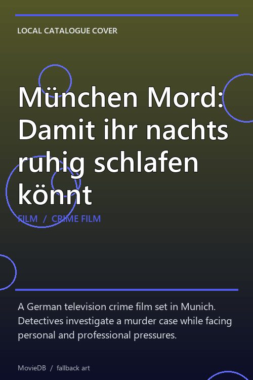 München Mord: Damit ihr nachts ruhig schlafen könnt poster