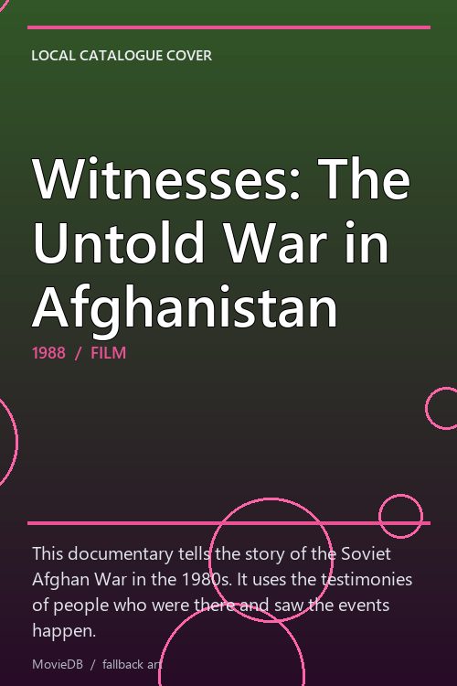 Witnesses: The Untold War in Afghanistan poster