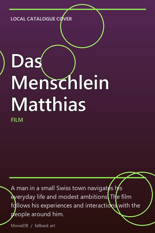 Das Menschlein Matthias poster