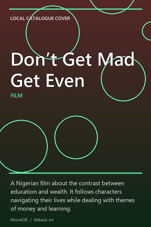 Don’t Get Mad Get Even poster
