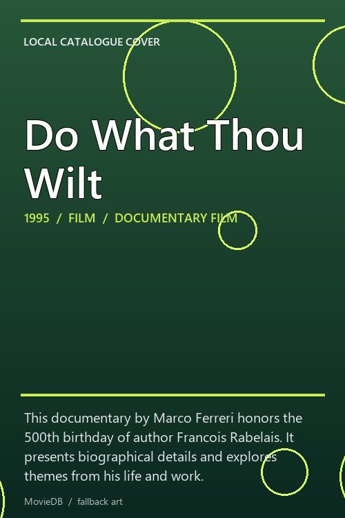 Do What Thou Wilt poster