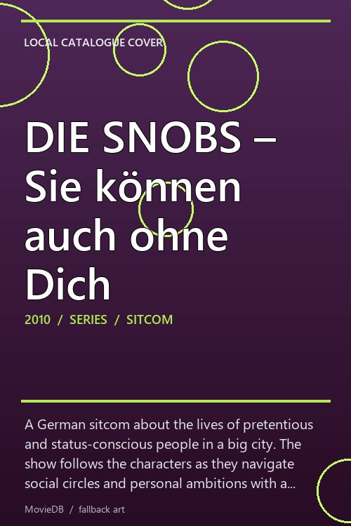 DIE SNOBS – Sie können auch ohne Dich poster