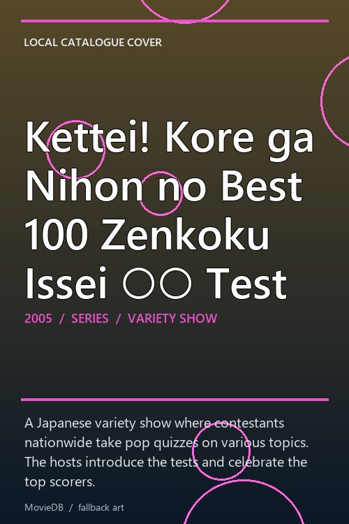 Kettei! Kore ga Nihon no Best 100 Zenkoku Issei ○○ Test poster