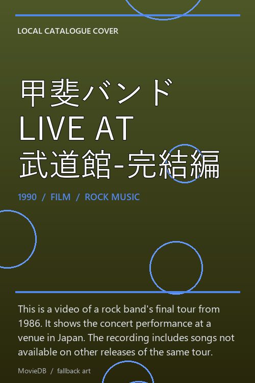 甲斐バンド LIVE AT 武道館-完結編 poster