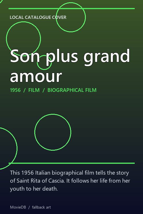 Son plus grand amour poster