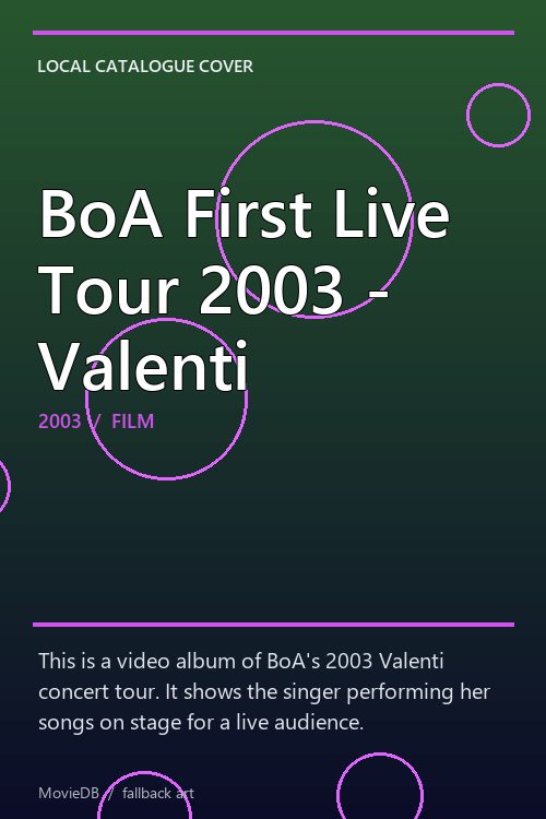 BoA First Live Tour 2003 - Valenti poster
