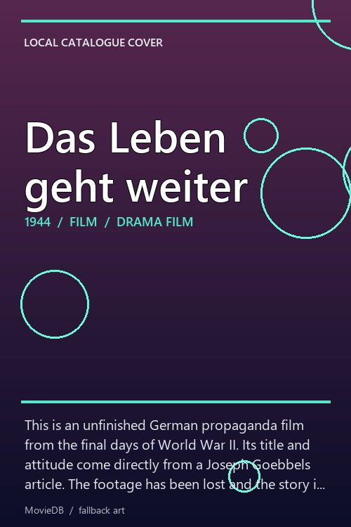 Das Leben geht weiter poster