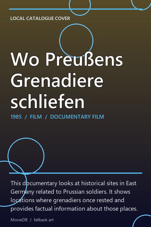 Wo Preußens Grenadiere schliefen poster