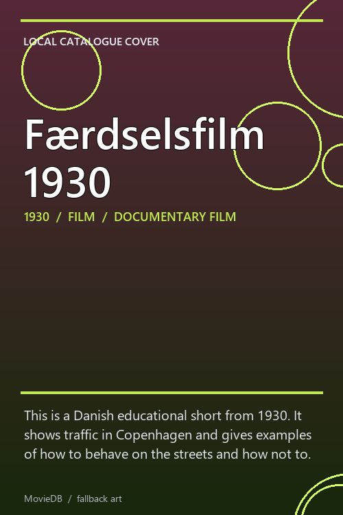 Færdselsfilm 1930 poster
