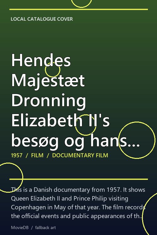 Hendes Majestæt Dronning Elizabeth II's besøg og hans Kgl. højhed Prins Philip's besøg i København maj 1957 poster