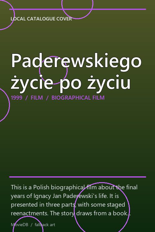 Paderewskiego życie po życiu poster