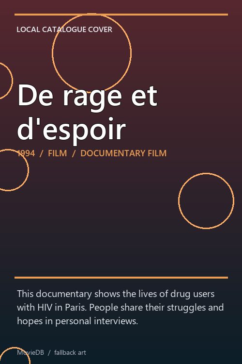 De rage et d'espoir poster