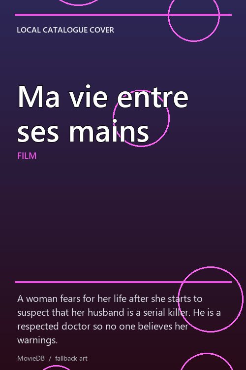 Ma vie entre ses mains poster