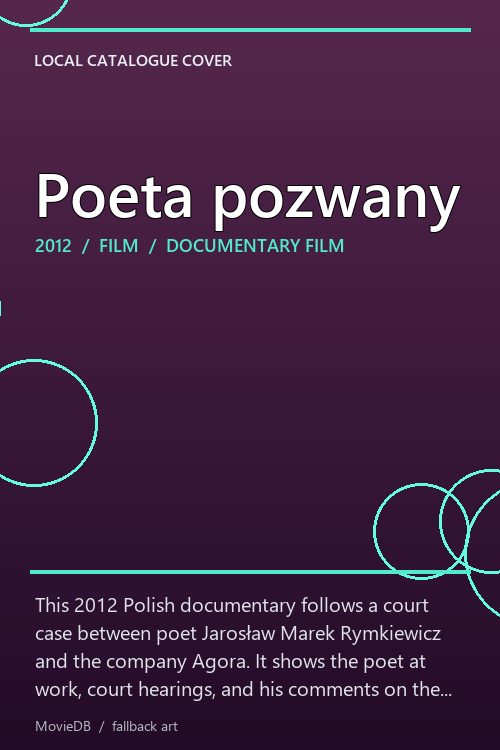 Poeta pozwany poster