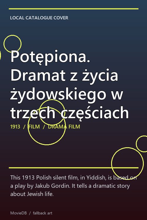 Potępiona. Dramat z życia żydowskiego w trzech częściach poster