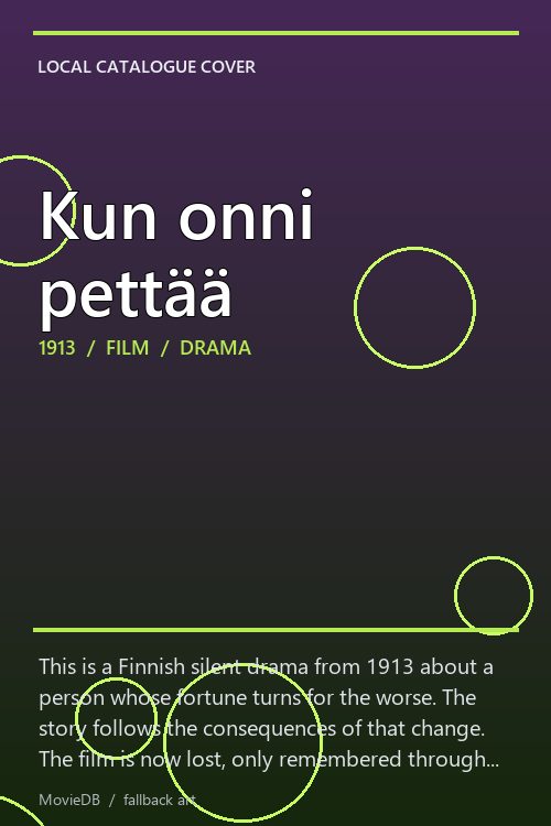 Kun onni pettää poster