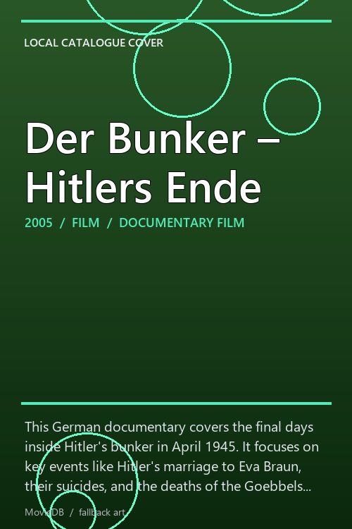 Der Bunker – Hitlers Ende poster