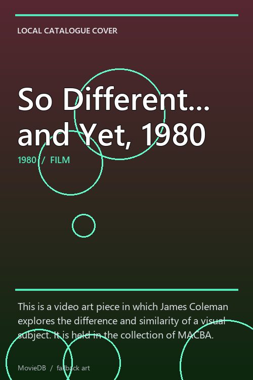 So Different... and Yet, 1980 poster