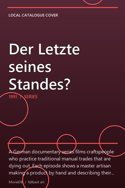 Der Letzte seines Standes? poster