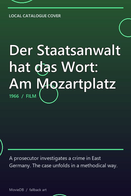 Der Staatsanwalt hat das Wort: Am Mozartplatz poster
