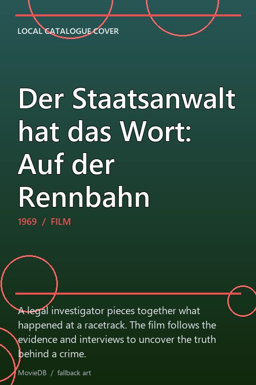 Der Staatsanwalt hat das Wort: Auf der Rennbahn poster