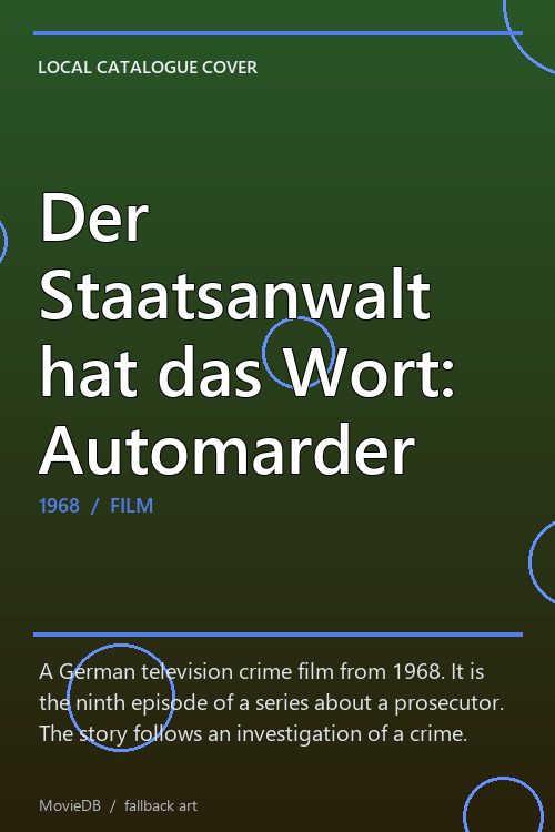 Der Staatsanwalt hat das Wort: Automarder poster