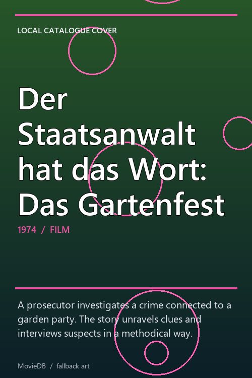 Der Staatsanwalt hat das Wort: Das Gartenfest poster
