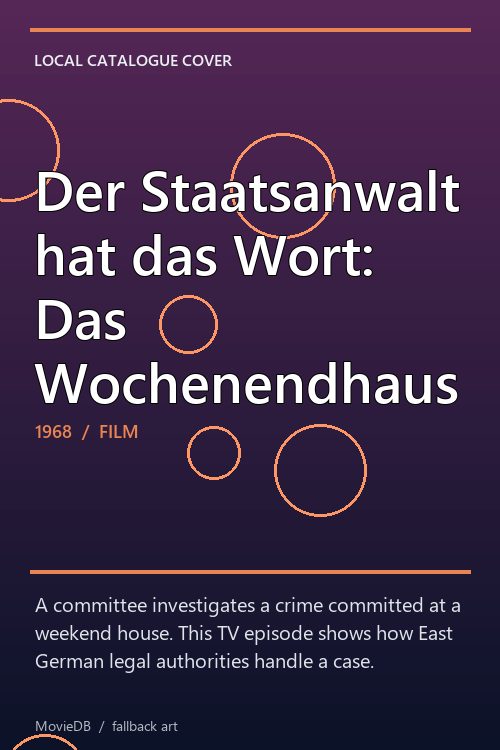 Der Staatsanwalt hat das Wort: Das Wochenendhaus poster