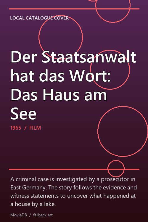 Der Staatsanwalt hat das Wort: Das Haus am See poster