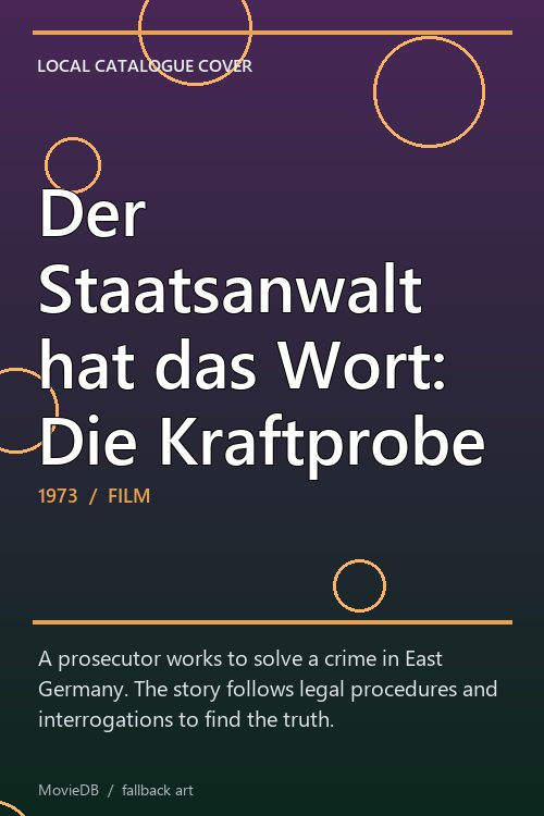 Der Staatsanwalt hat das Wort: Die Kraftprobe poster