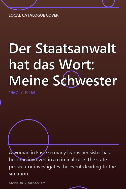 Der Staatsanwalt hat das Wort: Meine Schwester poster