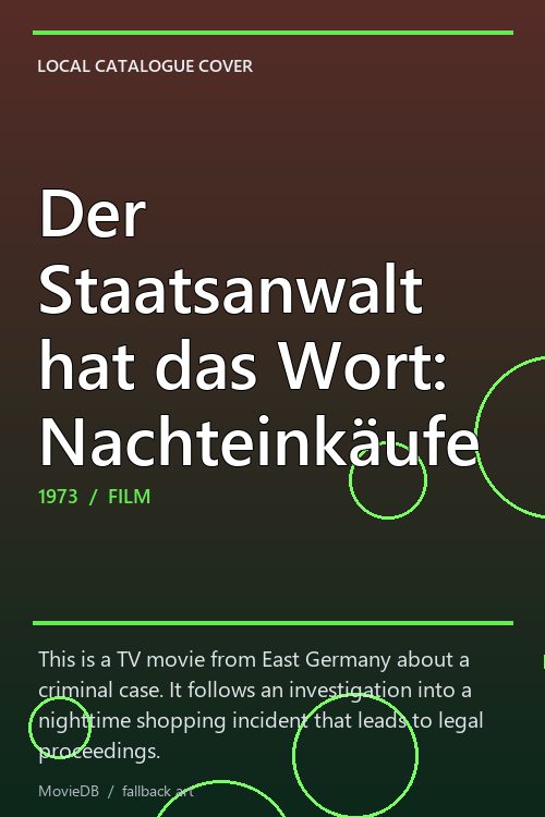 Der Staatsanwalt hat das Wort: Nachteinkäufe poster
