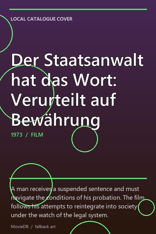 Der Staatsanwalt hat das Wort: Verurteilt auf Bewährung poster