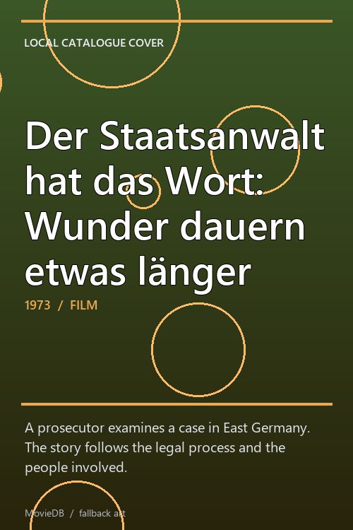 Der Staatsanwalt hat das Wort: Wunder dauern etwas länger poster
