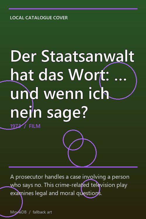 Der Staatsanwalt hat das Wort: … und wenn ich nein sage? poster