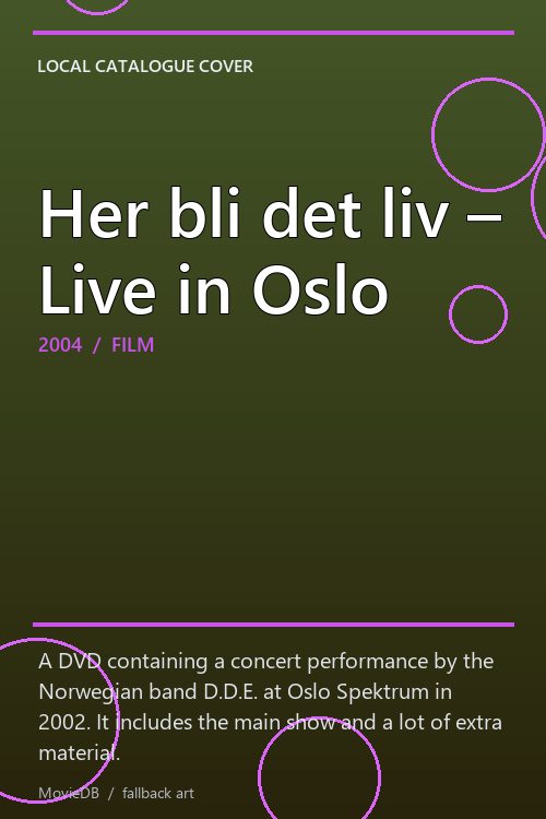 Her bli det liv – Live in Oslo poster