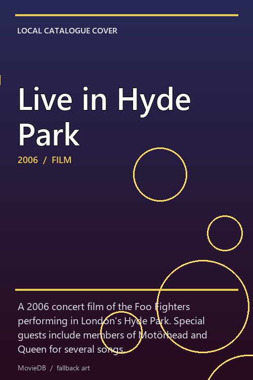 Live in Hyde Park poster