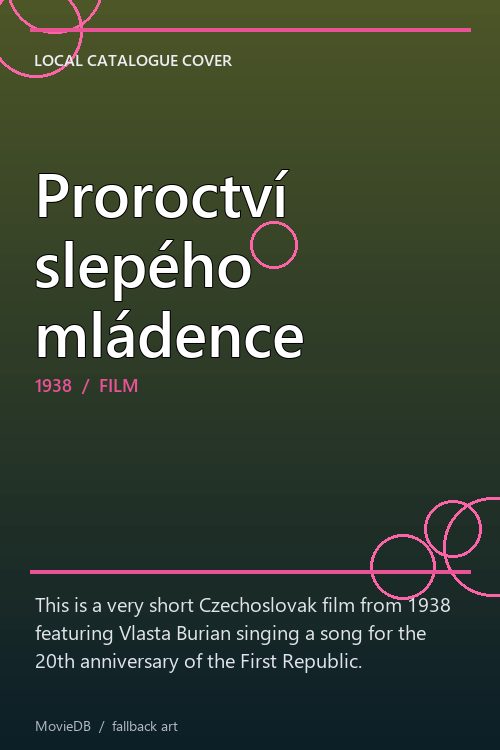 Proroctví slepého mládence poster