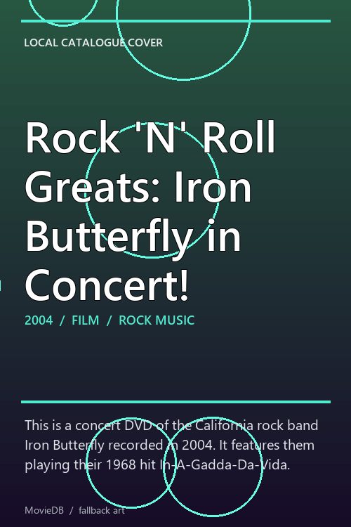 Rock 'N' Roll Greats: Iron Butterfly in Concert! poster