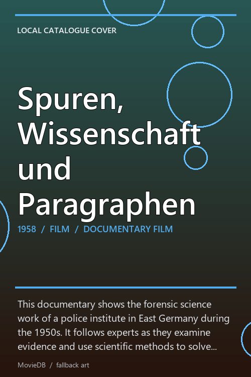 Spuren, Wissenschaft und Paragraphen poster
