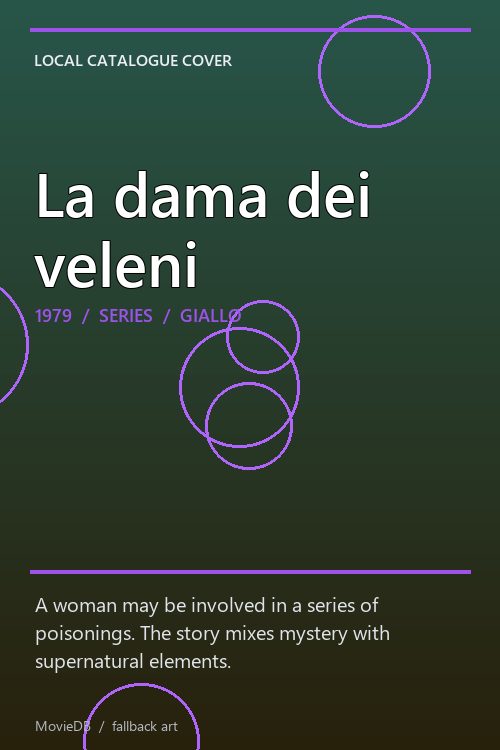 La dama dei veleni poster