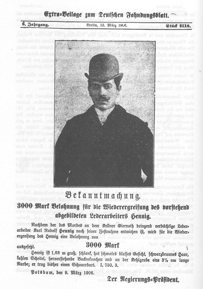 The Escape and Persecution of the Robber Killer Rudolf Hennig over the Rooftops of Berlin poster