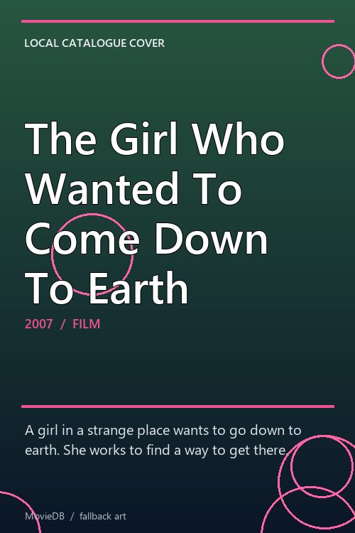 The Girl Who Wanted To Come Down To Earth poster