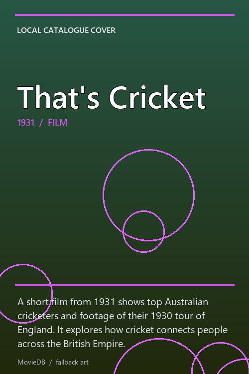 That's Cricket poster