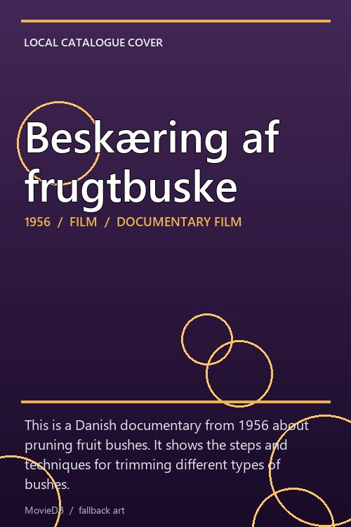 Beskæring af frugtbuske poster