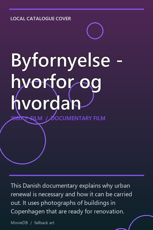 Byfornyelse - hvorfor og hvordan poster