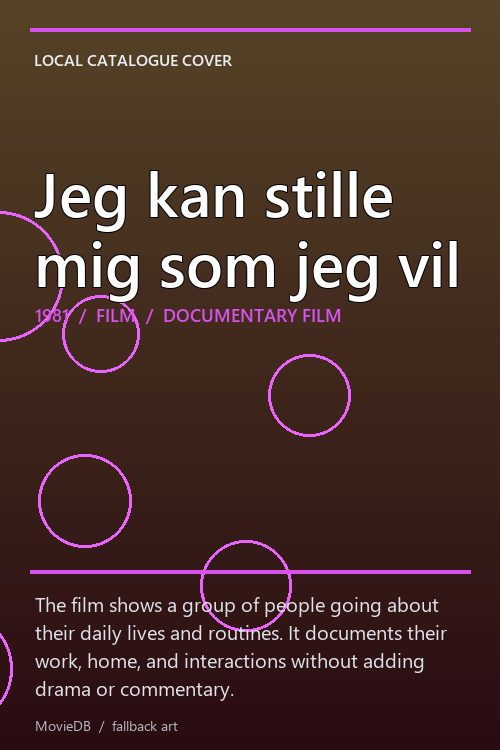 Jeg kan stille mig som jeg vil poster