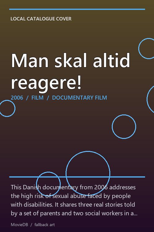 Man skal altid reagere! poster