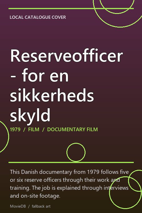 Reserveofficer - for en sikkerheds skyld poster