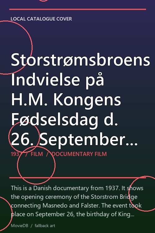 Storstrømsbroens Indvielse på H.M. Kongens Fødselsdag d. 26. September 1937 poster
